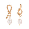 Korean Drop Dangle Earrings for Women Freshwater Irregular Pearl