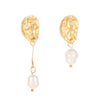 Korean Drop Dangle Earrings for Women Freshwater Irregular Pearl