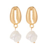 Korean Drop Dangle Earrings for Women Freshwater Irregular Pearl