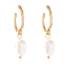 Korean Drop Dangle Earrings for Women Freshwater Irregular Pearl