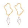 Korean Drop Dangle Earrings for Women Freshwater Irregular Pearl