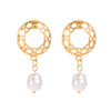 Korean Drop Dangle Earrings for Women Freshwater Irregular Pearl