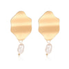 Korean Drop Dangle Earrings for Women Freshwater Irregular Pearl