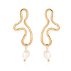 Korean Drop Dangle Earrings for Women Freshwater Irregular Pearl