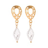 Korean Drop Dangle Earrings for Women Freshwater Irregular Pearl