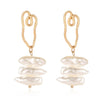 Korean Drop Dangle Earrings for Women Freshwater Irregular Pearl