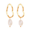 Korean Drop Dangle Earrings for Women Freshwater Irregular Pearl