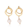 Korean Drop Dangle Earrings for Women Freshwater Irregular Pearl