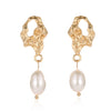 Korean Drop Dangle Earrings for Women Freshwater Irregular Pearl