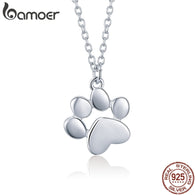 Genuine 925 Sterling Cute Animal Footprints Dog Cat