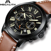 Waterproof Watch Men Leather Strap Quartz