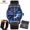 Watch men Luxury Brand leather waterproof