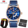 Watch men Luxury Brand leather waterproof