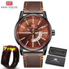 Watch men Luxury Brand leather waterproof