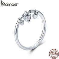 925 Sterling Silver Glittering Heart Clear