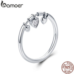 925 Sterling Silver Glittering Heart Clear