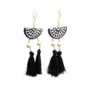 Bohemian Crystal Tassel Earrings Silk Fabric Exaggerated