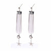 Bohemian Crystal Tassel Earrings Silk Fabric Exaggerated