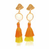 Bohemian Crystal Tassel Earrings Silk Fabric Exaggerated