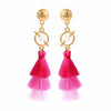 Bohemian Crystal Tassel Earrings Silk Fabric Exaggerated