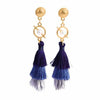 Bohemian Crystal Tassel Earrings Silk Fabric Exaggerated