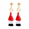 Bohemian Crystal Tassel Earrings Silk Fabric Exaggerated