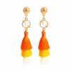 Bohemian Crystal Tassel Earrings Silk Fabric Exaggerated