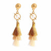 Bohemian Crystal Tassel Earrings Silk Fabric Exaggerated