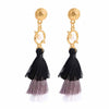 Bohemian Crystal Tassel Earrings Silk Fabric Exaggerated