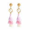 Bohemian Crystal Tassel Earrings Silk Fabric Exaggerated