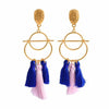 Bohemian Crystal Tassel Earrings Silk Fabric Exaggerated