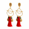 Bohemian Crystal Tassel Earrings Silk Fabric Exaggerated