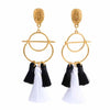 Bohemian Crystal Tassel Earrings Silk Fabric Exaggerated