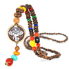 Handmade Nepal Necklace Buddhist Mala Wood Beads Pendant