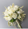 Women Wedding Artificial Flower Bouquet Off White