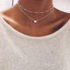 Heart Necklace for Women Short Chain Heart Star Fashion