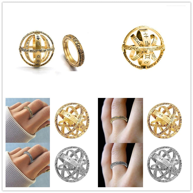 Style Creative Astronomical Ball Ring Retro Rotating