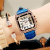 Women Square Diamond Wrist Watches Leather Strap